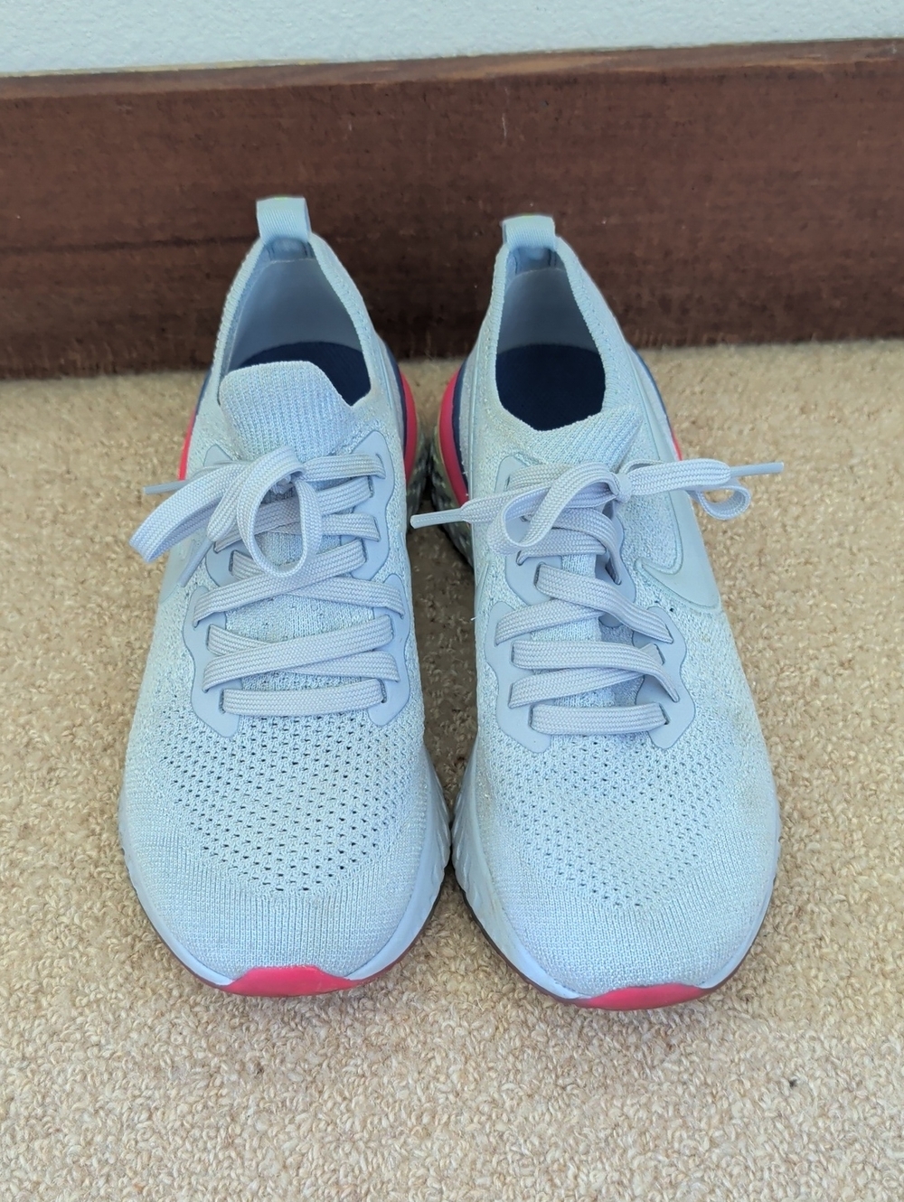 Nike Epic React Flyknit Running Shoes Blue Size 8.5